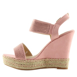 Sandali rosa su zeppe rosa 3811-7 Rosa 1