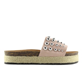 Ciabatte espadrillas con borchie rosa S03 rosa 2