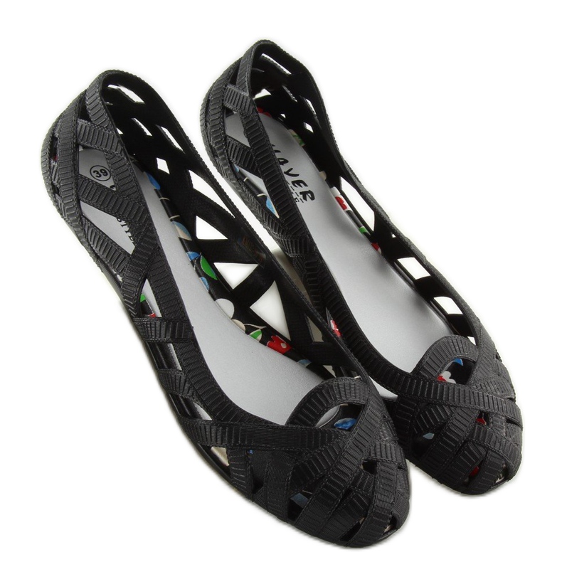 Ballerine meliski nere traforate KM127 nere nero 1