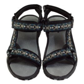 American Club Sandali con inserto in pelle americana 1728 nero 4