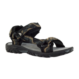 American Club Sandali con inserto in pelle americana 1728 nero marrone 1