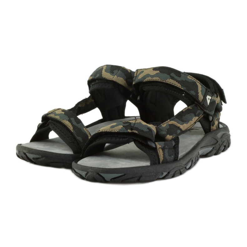 American Club Sandali con inserto in pelle americana 1728 nero marrone 3