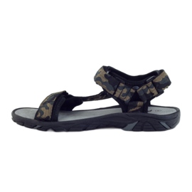 American Club Sandali in pelle American 1728 mimetico grigio marrone nero 2