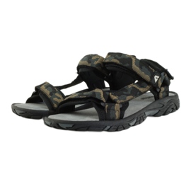 American Club Sandali in pelle American 1728 mimetico grigio marrone nero 3