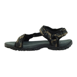 American Club Sandali con inserto in pelle American 1729 camo nero marrone grigio 2