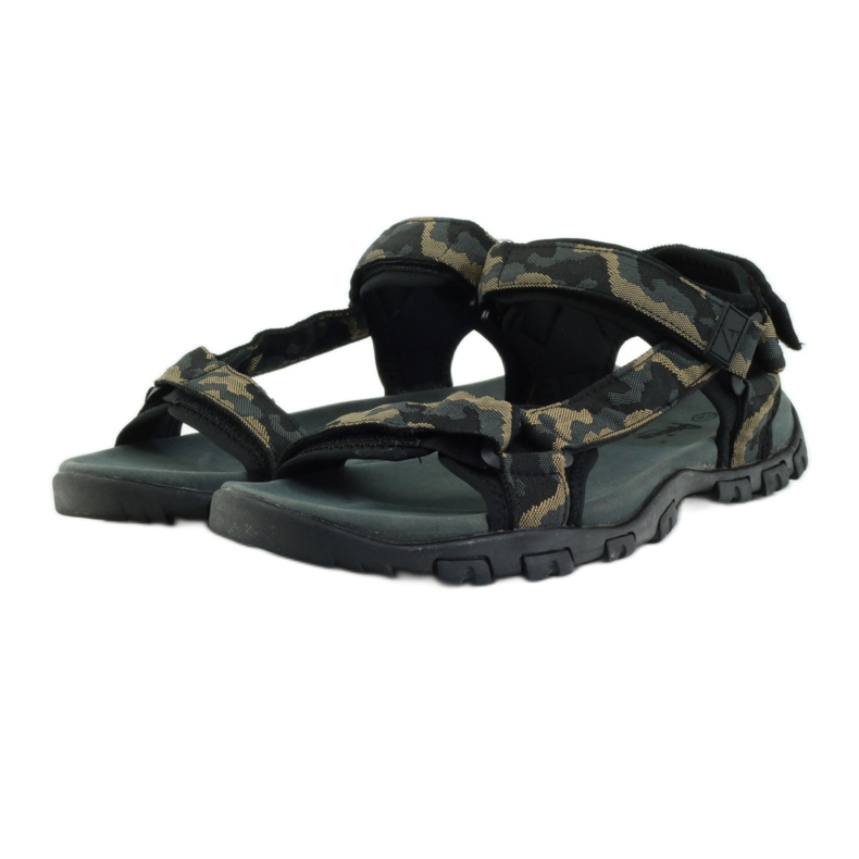 American Club Sandali con inserto in pelle American 1729 camo nero marrone grigio 3