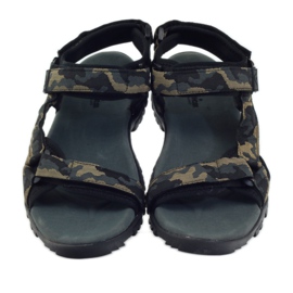 American Club Sandali con inserto in pelle American 1729 camo nero marrone grigio 4