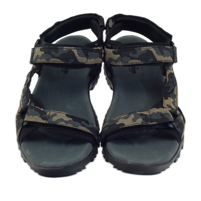 American Club Sandali con inserto in pelle American 1729 camo nero marrone grigio 4