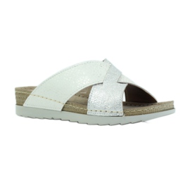 KOMFORT INBLU 010 pantofole tęg.H bianca grigio 1