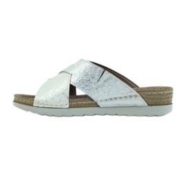 KOMFORT INBLU 010 pantofole tęg.H bianca grigio 2