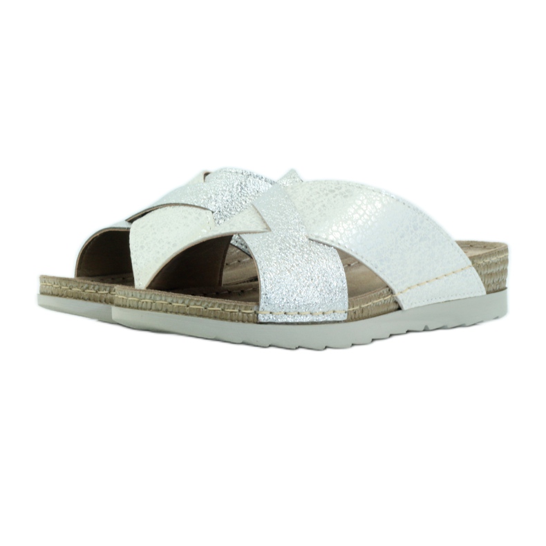 KOMFORT INBLU 010 pantofole tęg.H bianca grigio 3