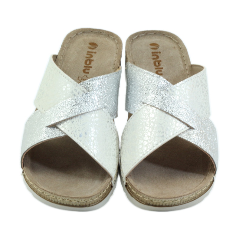 KOMFORT INBLU 010 pantofole tęg.H bianco grigio 4