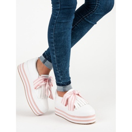 Sneakers alla moda VICES bianco rosa 2