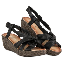 Sandali con zeppa slip-on nero 1