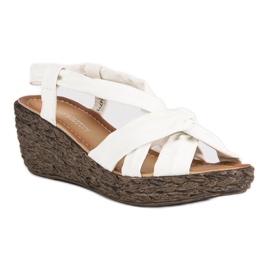 Sandali con zeppa slip-on bianca 1
