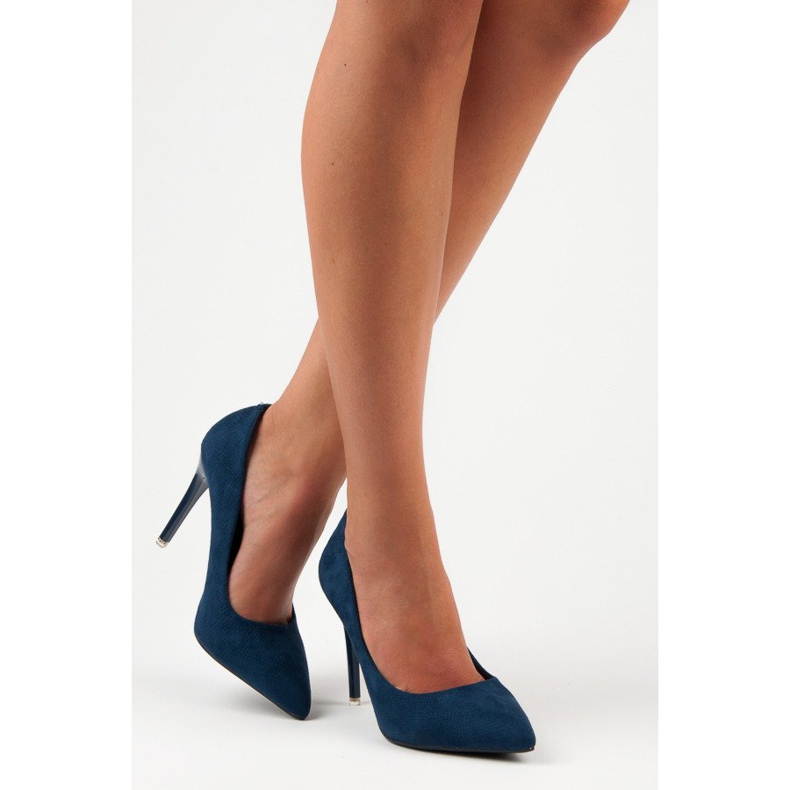 Tacchi in pelle scamosciata blu 1