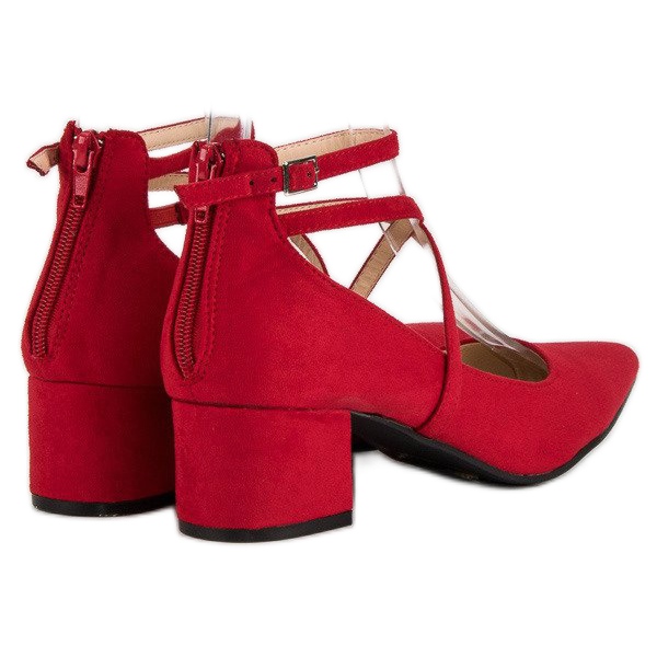Décolleté VICES in pelle scamosciata rosso 2