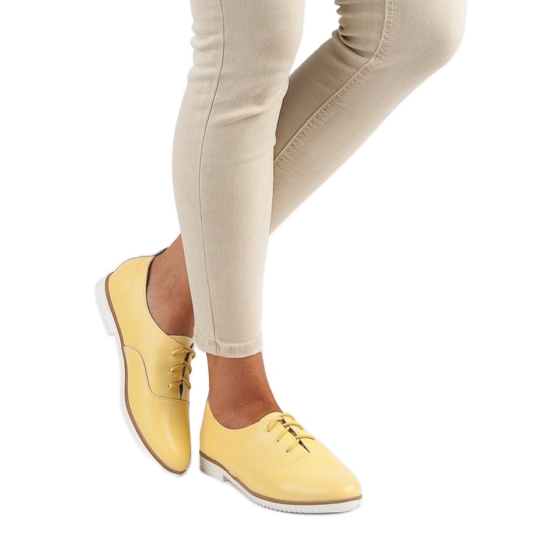Scarpe mazaro in pelle gialla giallo 1
