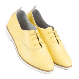 Scarpe mazaro in pelle gialla giallo 2