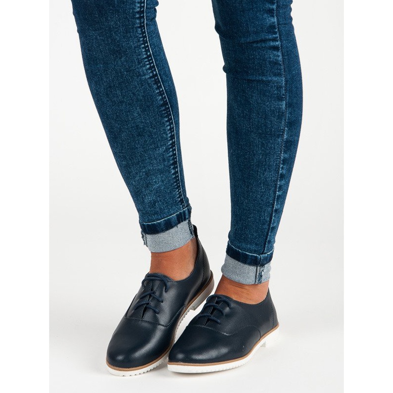 Scarpe Mazaro in pelle blu navy 1