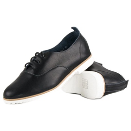 Scarpe mazaro in pelle nera nero 1