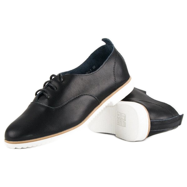 Scarpe mazaro in pelle nera nero 1