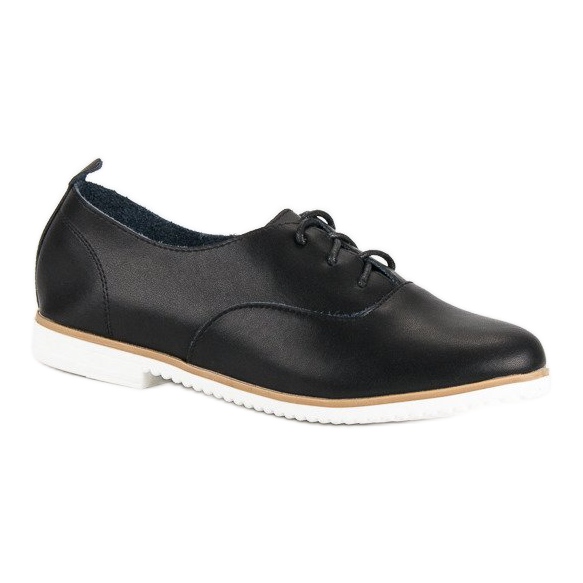 Scarpe mazaro in pelle nera nero 2