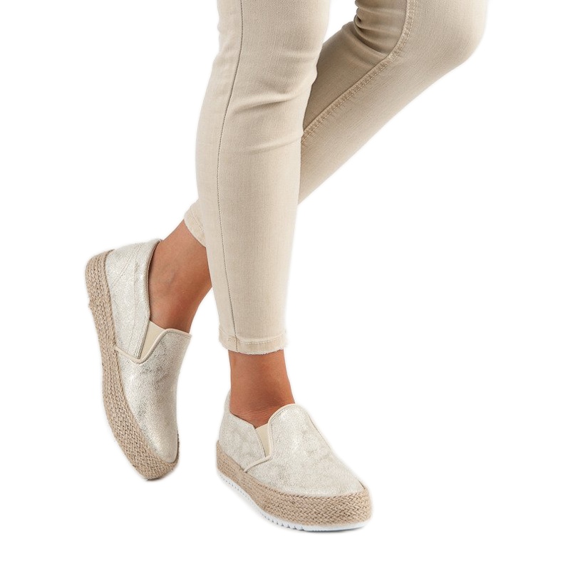 Betler Espadrillas Dorate Sulla Piattaforma d'oro 1
