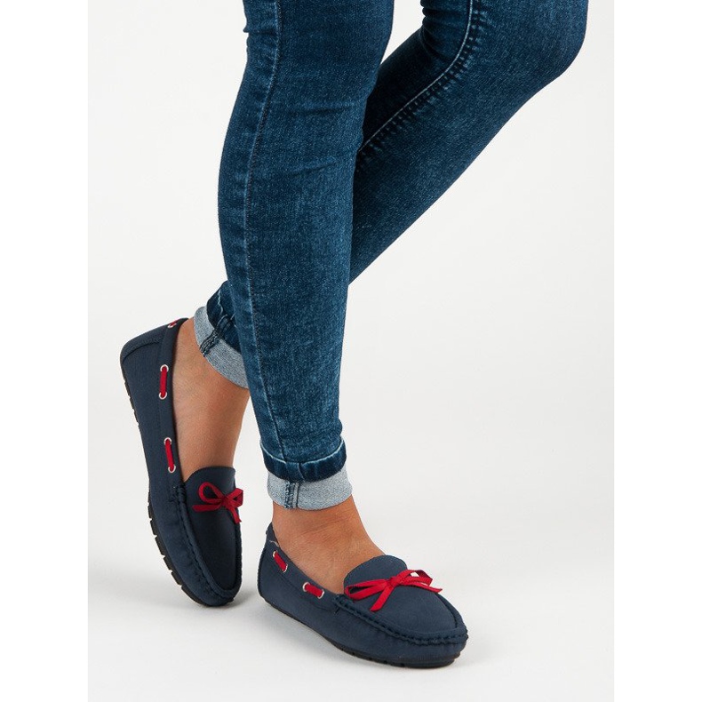 Tullo Mocassini eleganti in pelle scamosciata blu 1