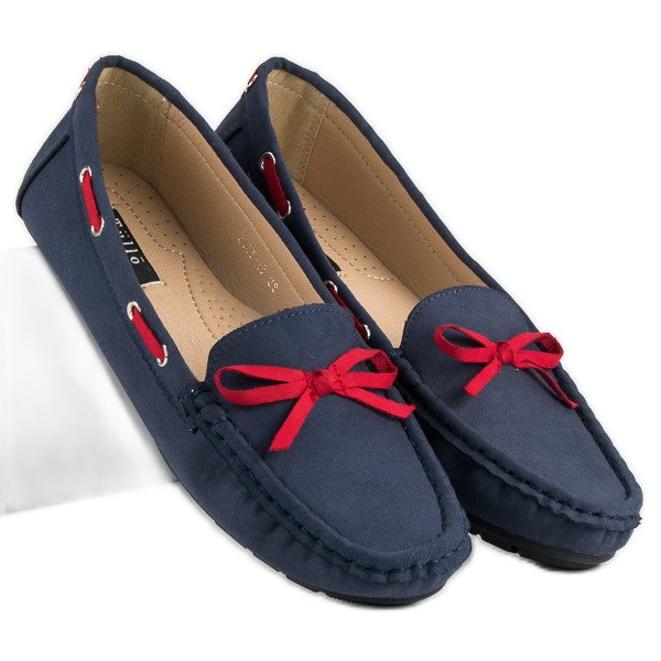 Tullo Mocassini eleganti in pelle scamosciata blu 2