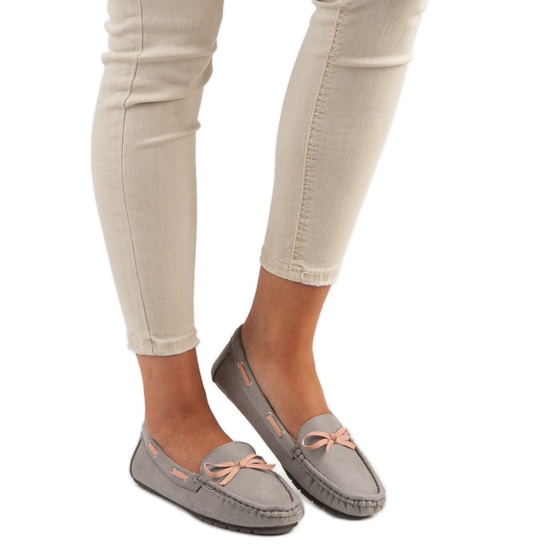 Tullo Mocassini eleganti in pelle scamosciata grigio 1