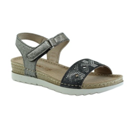 Comodi sandali INBLU in argento-grafite grigio 1