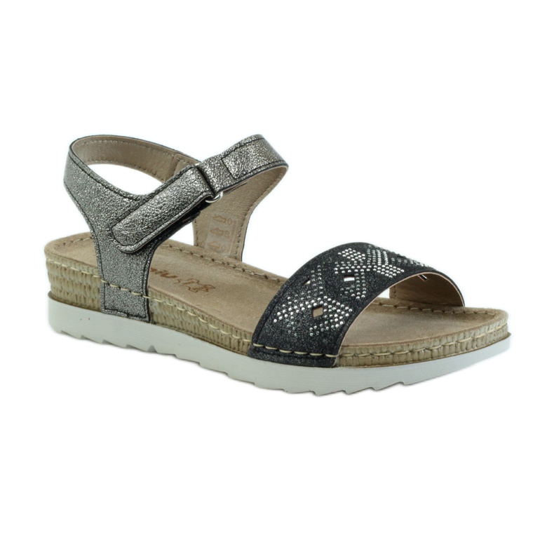 Comodi sandali INBLU in argento-grafite grigio 1