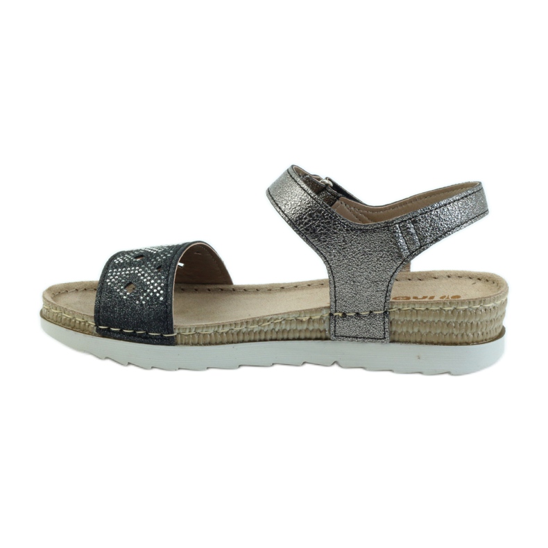 Comodi sandali INBLU in argento-grafite grigio 2