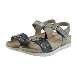Comodi sandali INBLU in argento-grafite grigio 3