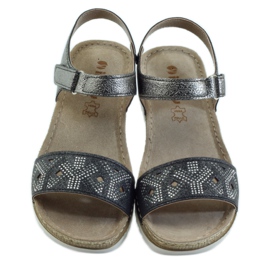 Comodi sandali INBLU in argento-grafite grigio 4