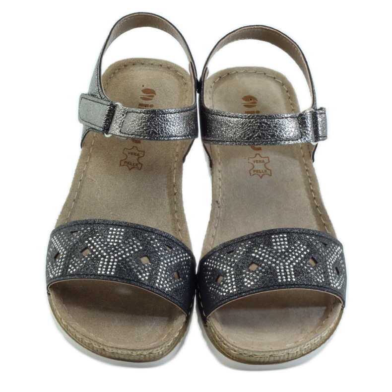 Comodi sandali INBLU in argento-grafite grigio 4