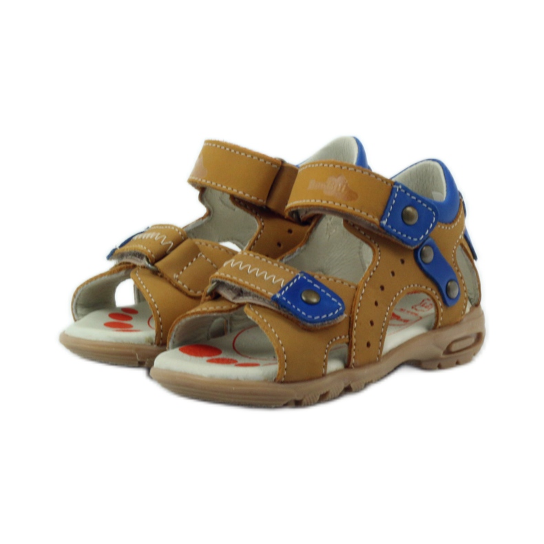 Sandali con velcro Ren But 1471 miele multicolore blu 3
