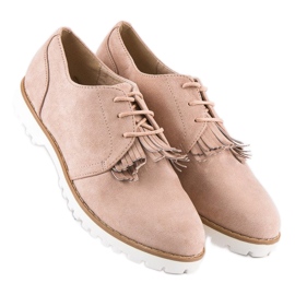 Scarpe boho in pelle scamosciata allacciate marrone 1