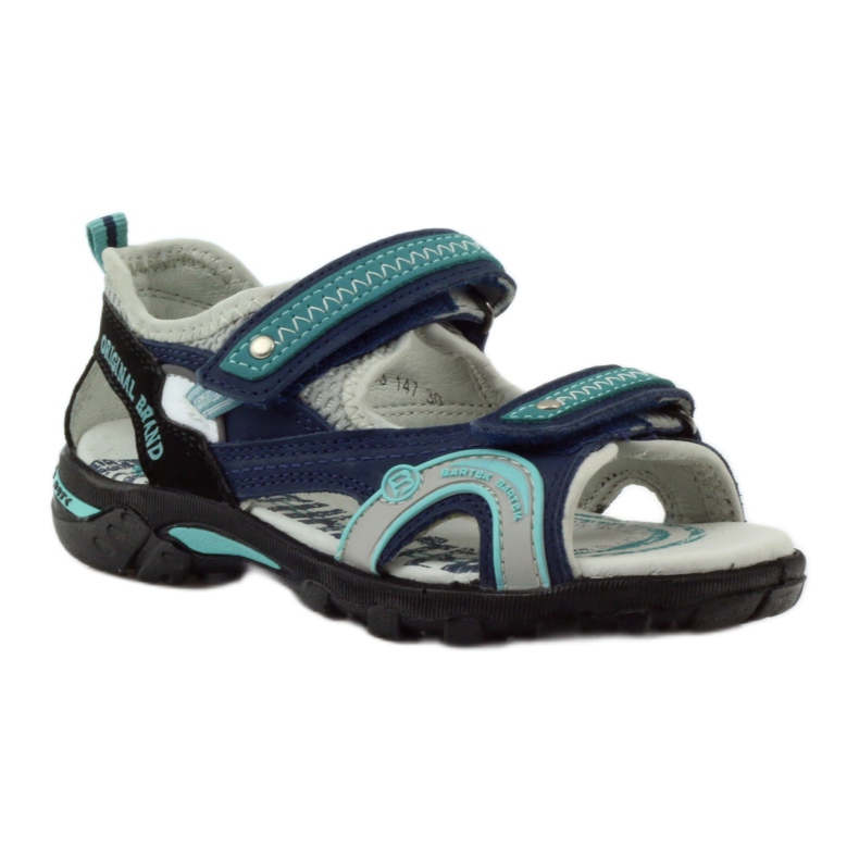 Sandali da bambino Bartek 39113 blu navy verde grigio 1