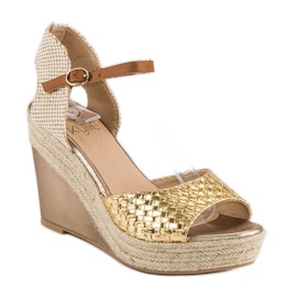 Kylie Sandali con espadrillas dorate d'oro 1