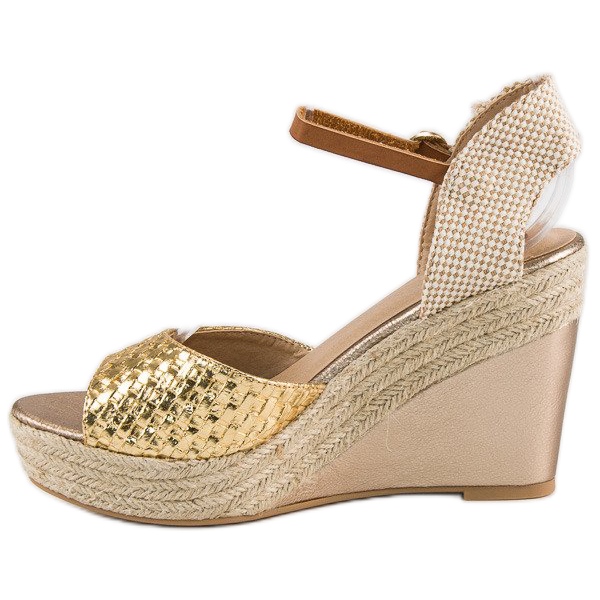 Kylie Sandali con espadrillas dorate d'oro 2