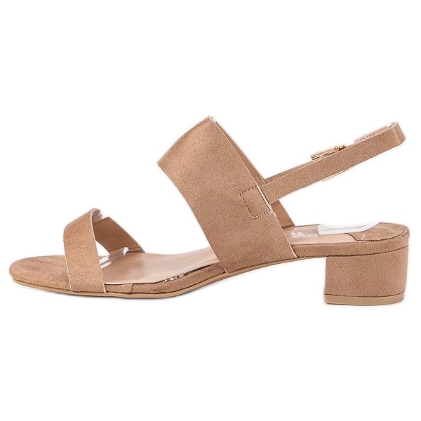 Fama Sandali con tacco basso marrone 1