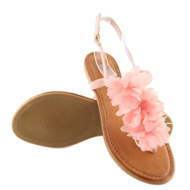 Sandali con fiori rosa CK36P rosa 1