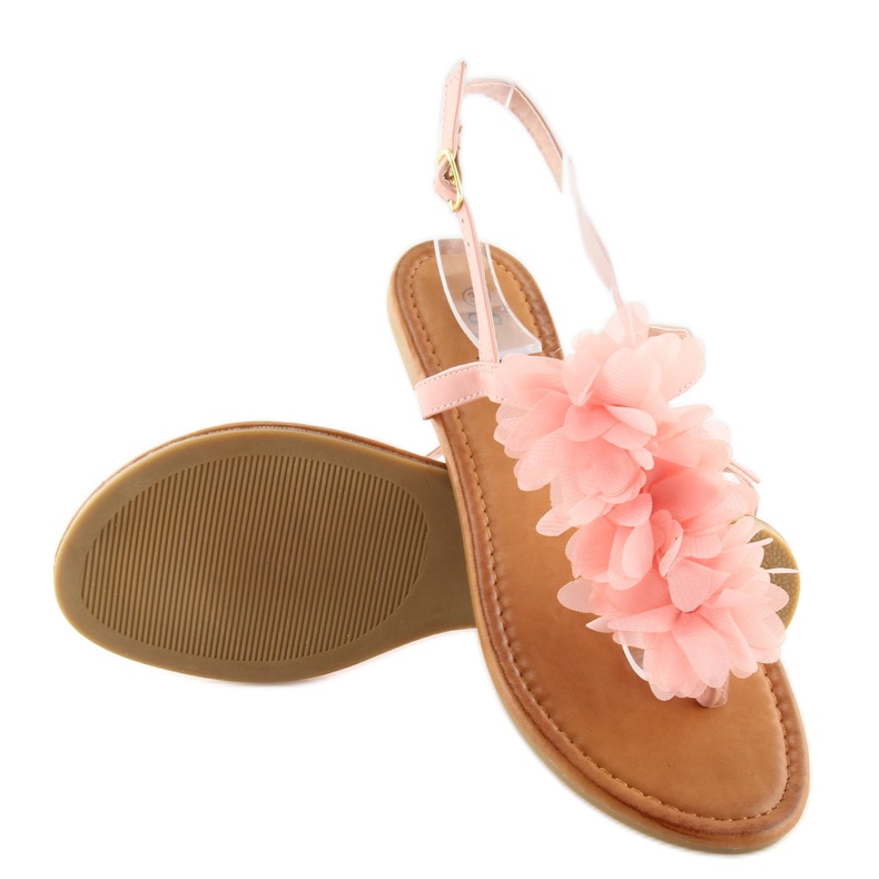 Sandali con fiori rosa CK36P rosa 1