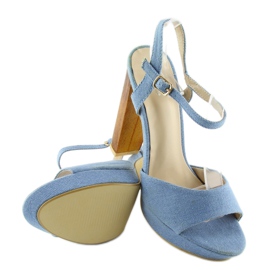 Sandali in denim su palo blu 9833 2