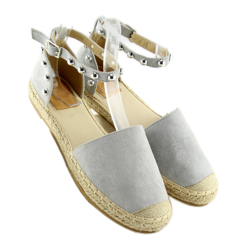 Espadrillas grigie con borchie grigie A636-ESP-1 grigie grigio 2