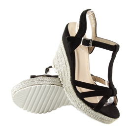 Sandali neri, espadrillas con zeppa, nero 680-30 Nero 2