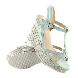 Sandali espadrillas con zeppa celadon 680-30 Verde 2