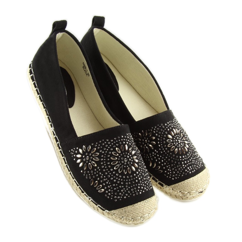 Espadrillas decorate con nero 5599-1 Nero 2